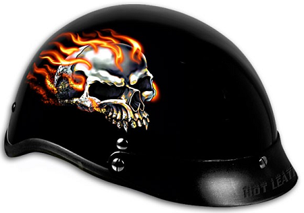 Half Helmet - Gloss - Burning Skull